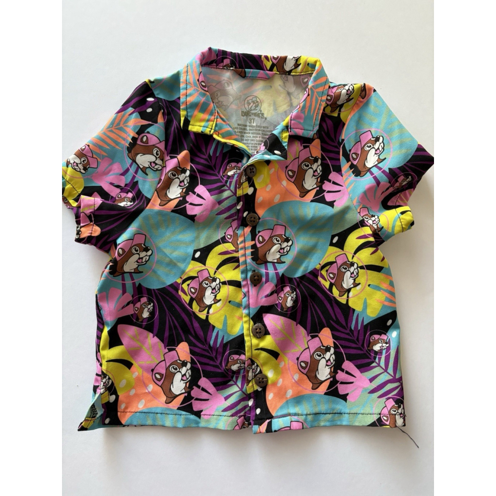 Toddler Buc-ee’s Dri-Fit Button Up Short Sleeve Shirt | Size 3T